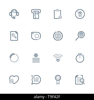 Simple different web icons. Set icons for app, programs, sites  Stock Vector