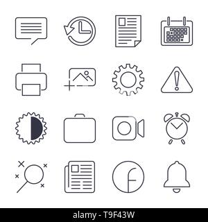 Simple Set of Office Related Vector Line Icons.  Contains such Icons as Business Meeting, Workplace, Office Building, Reception Desk and more Stock Vector