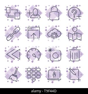 Internet and IT internet technology . Universal icons for web, programs, apps and other. Editable Stroke. Stock Vector