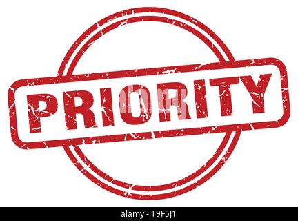 priority round vintage grunge stamp Stock Vector