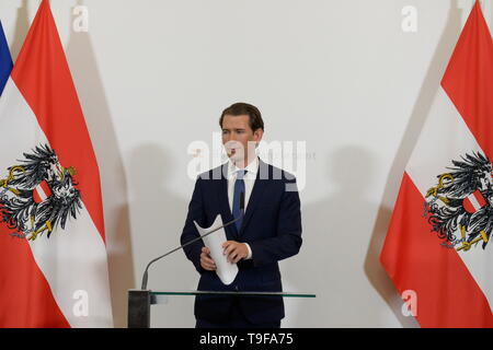 Vienna, Austria. 18th May 2019. The Austrian Chancellor Sebastian Kurz has called today Saturday 18th May 2019 new elections. Franz Perc / Alamy Live News Stock Photo