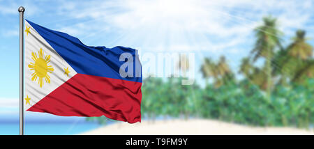Togo Flag Waving In The Deep Blue Sky Background. Isolated National Flag.  Macro View Shot. Stock Photo, Picture and Royalty Free Image. Image  122691238.