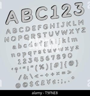 Metallic perspective 3D sans serif font for urban futuristic poster or any modern decoration Stock Vector