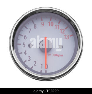 RPM Odometer Isolated on a White Background. Stock Photo
