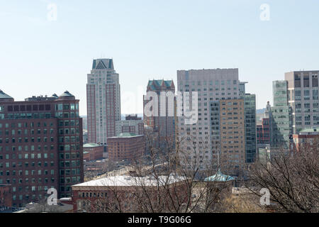 Cityscape of Providence, USA with tall buildings and flats Stock Photo