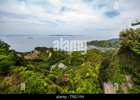 View of Tokyo Bay looking over Nokogiriyama Ropeway in Chiba, Japan Stock Photo