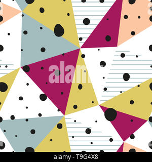 Abstract hand draw dots pattern in black and white. Concept composing with dots, circles and geometric shapes. Stock Photo