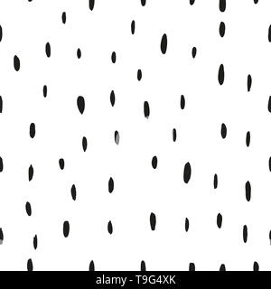 Abstract hand draw dots pattern in black and white. Concept composing with dots, circles and geometric shapes. Stock Photo