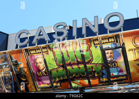 Cannes, France - May 14, 2019: Casino Barriere Cannes Le Croisette at the Palais Des Festivals Et Des Congres Building in the City Center of Cannes, F Stock Photo