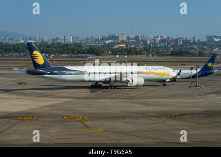 Grounded Jet Airways, Mumbai, India Stock Photo