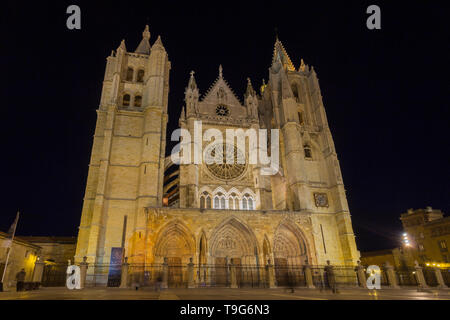 Gothic cathedral of Leon. Castilla y Leon, Spain Stock Photo