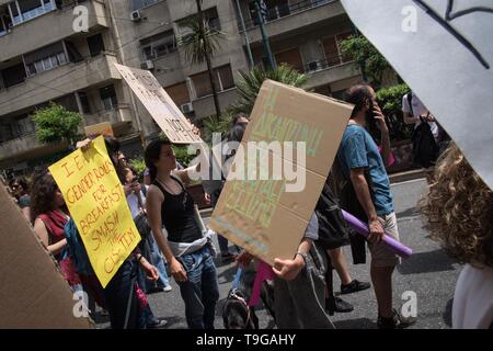 Protesters seen holding placards during the demonstration. Violence against women protest held by hundreds of Women activists. Stock Photo