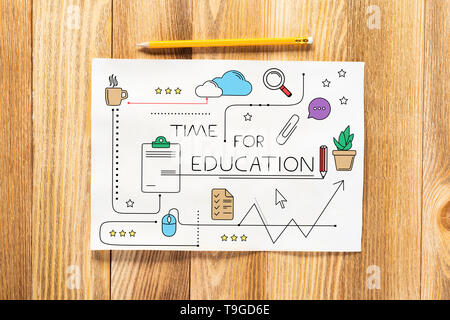 Time for education pencil hand drawn Stock Photo