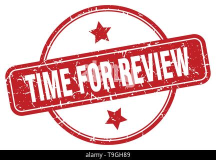 time for review vintage round isolated stamp Stock Vector