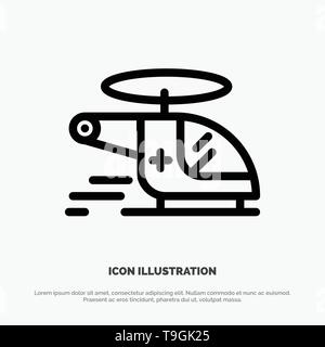 Helicopter, Chopper, Medical, Ambulance, Air Line Icon Vector Stock Vector