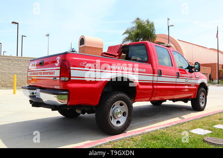 LAFD Los Angeles Fire Department Truck - Los Angeles, California Stock Photo