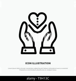 Care, Compassion, Feelings, Heart, Love Line Icon Vector Stock Vector
