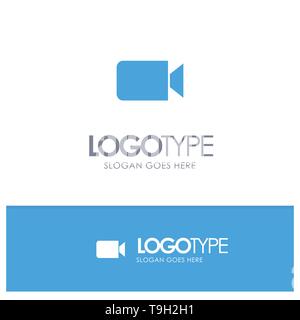 Camera, Image, Basic, Ui Blue Solid Logo with place for tagline Stock Vector