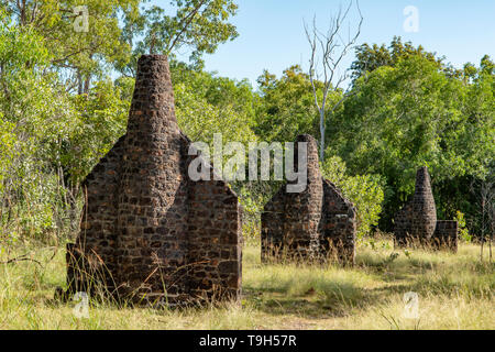 Ruins of Married Quarters, Victoria Settlement, Cobourg Peninsula Stock Photo