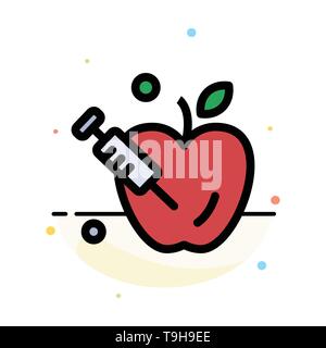 Apple, Gravity, Science Abstract Flat Color Icon Template Stock Vector