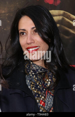 Opening night of Hadestown at the Walter Kerr Theatre -  Arrivals.  Featuring: Huma Abedin Where: New York, New York, United States When: 17 Apr 2019 Credit: Joseph Marzullo/WENN.com Stock Photo