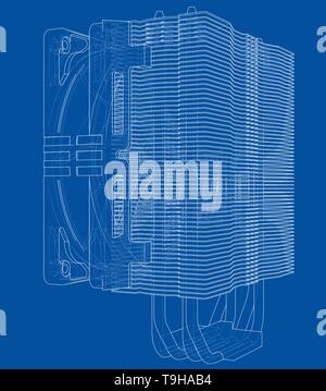 Cpu Coller Concept. Vector Stock Vector