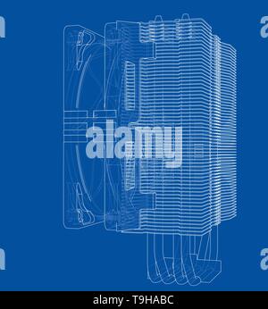 Cpu Coller Concept. Vector Stock Vector