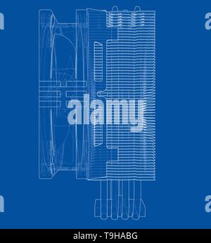 Cpu Coller Concept. Vector Stock Vector