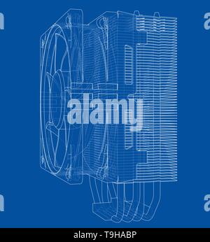 Cpu Coller Concept. Vector Stock Vector