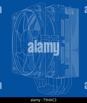 Cpu Coller Concept. Vector Stock Vector