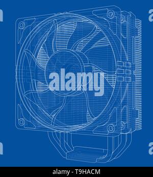 Cpu Coller Concept. Vector Stock Vector