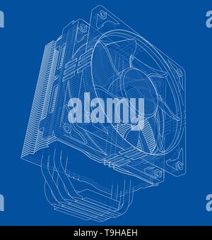 Cpu Coller Concept. Vector Stock Vector