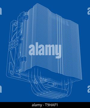 Cpu Coller Concept. Vector Stock Vector