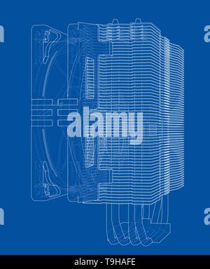 Cpu Coller Concept. Vector Stock Vector