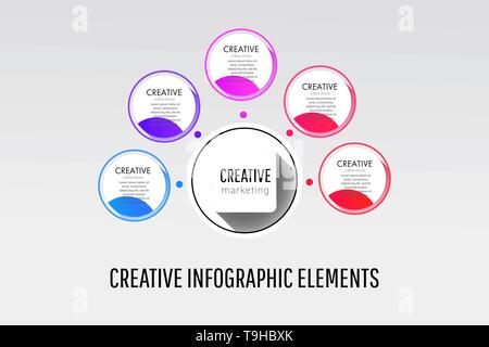 Creative digital illustration Infographic workflow layout, banner, number options, step up options, web design, diagram. Stock Vector