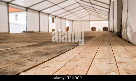 Inside Big Canvas Tent Stock Photo