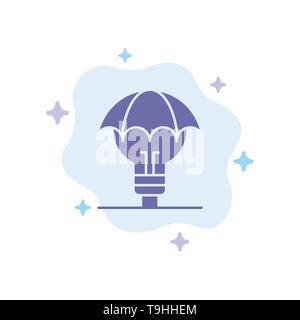 Protected Ideas, Copyright, Defense, Idea, Patent Blue Icon on Abstract Cloud Background Stock Vector
