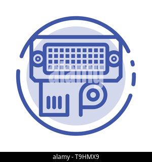 Adapter, Connection, Data, Input Blue Dotted Line Line Icon Stock Vector