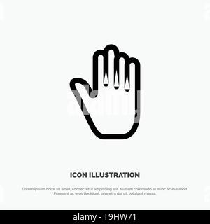 Body Language, Gestures, Hand, Interface, Line Icon Vector Stock Vector