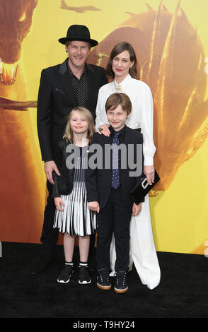 Hollywood, USA. 18th May, 2019. Renn Hawkey, Vera Farmiga, Gytta Lubov Hawkey and Fynn Hawkey, at Godzilla: King Of The Monsters World Premiere at the TCL Chinese Theatre in Hollywood, California on May 18, 2019. Credit: Faye Sadou/Media Punch/Alamy Live News Stock Photo