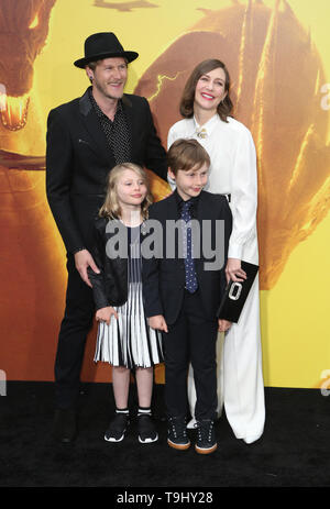 Hollywood, USA. 18th May, 2019. Renn Hawkey, Vera Farmiga, Gytta Lubov Hawkey and Fynn Hawkey, at Godzilla: King Of The Monsters World Premiere at the TCL Chinese Theatre in Hollywood, California on May 18, 2019. Credit: Faye Sadou/Media Punch/Alamy Live News Stock Photo