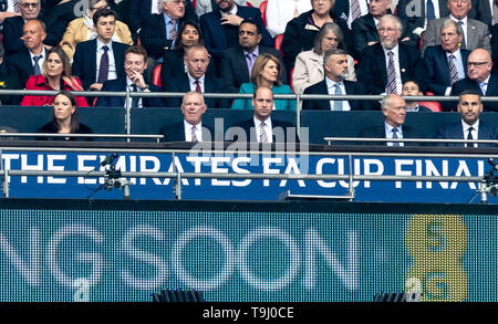 London, UK. 18th May, 2019. Prince William, Duke of Cambridge during the FA CUP FINAL match between Manchester City and Watford at Wembley Stadium, London, England on 18 May 2019. Photo by Andy Rowland. Credit: PRiME Media Images/Alamy Live News Stock Photo