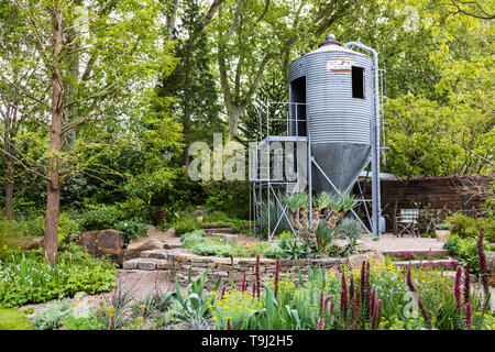 London, UK. 19 May 2019. The Resilience Garden designed by Sarah Eberle. Preparations for Chelsea Flower Show. Photo: Bettina Strenske/Alamy Live News Stock Photo