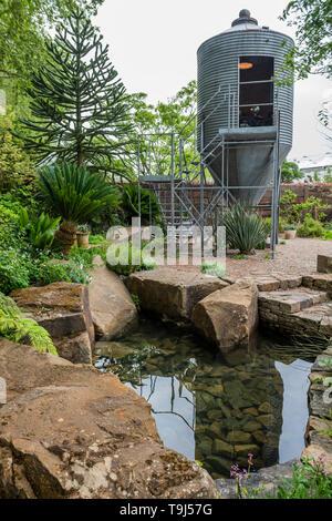 London, UK. 19th May 2019. The Resilience Garden,  Designed by Sarah Eberle, Built b y Crocus - Press preview day at The RHS Chelsea Flower Show. Credit: Guy Bell/Alamy Live News Stock Photo