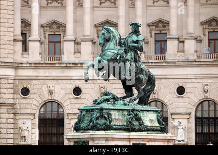 Statue of Prince Eugen in front of Hofburg Palace Heldenplatz Vienna Austria Stock Photo