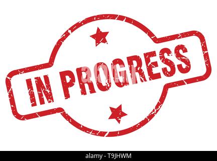 in progress stamp isolated on white Stock Vector