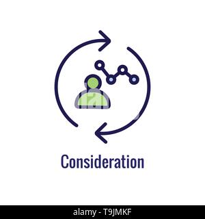 New Business Process Icon | Consideration phase Stock Vector