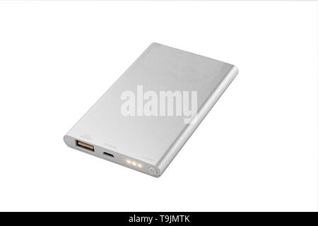 Device for charging electronic devices. External battery. Stock Photo
