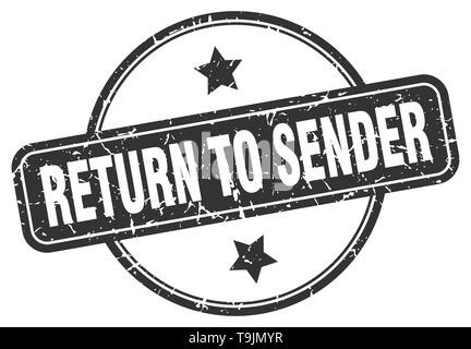 return to sender round vintage grunge stamp Stock Vector