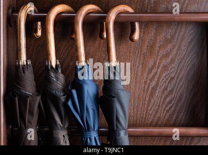 Umbrellas on boutique store display Stock Photo